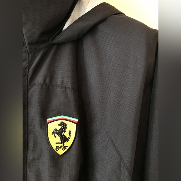 Mens Ferrari Original Lightweight Hooded Jacket, black, XL - Picture 3 of 14